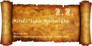 Mihályka Maximilla névjegykártya